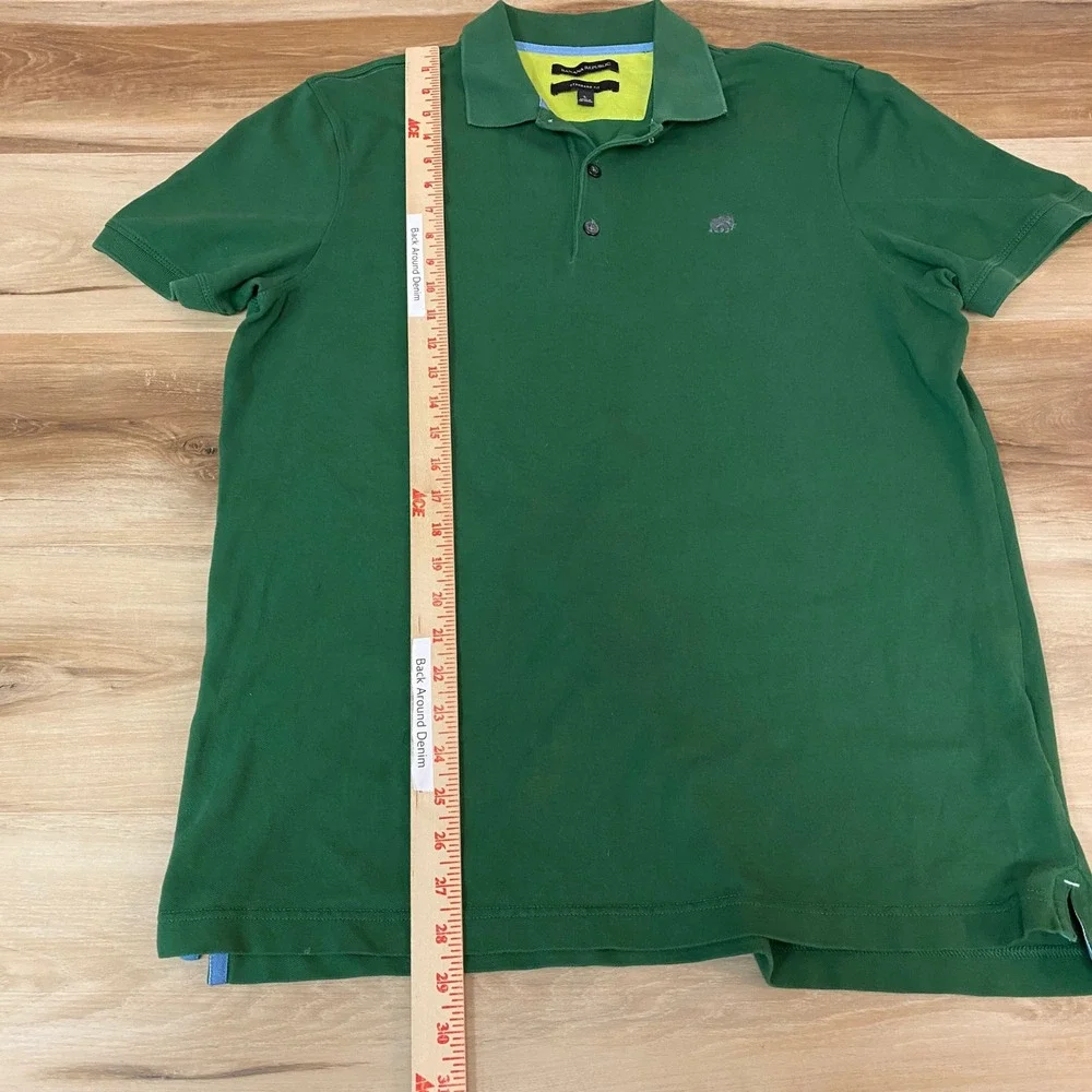 Banana‎ Republic Polo Shirt Mens Large Standard Fit Green Cotton Short Sleeve